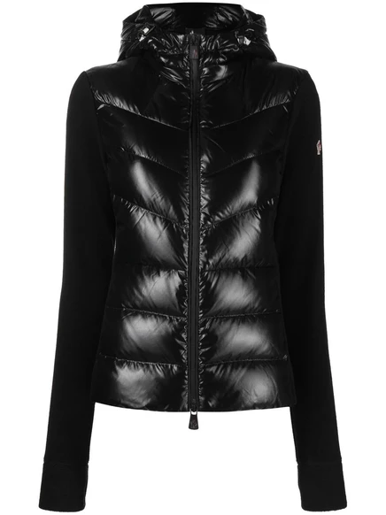 Женская стеганая куртка Moncler Grenoble с нашивкой, черная