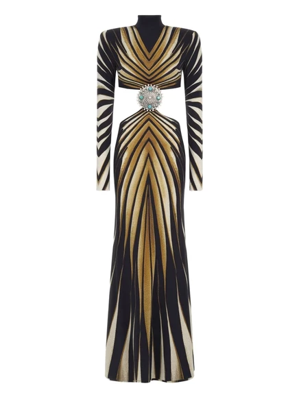 Женское платье Roberto Cavalli Ray Of Gold, черно-золотое