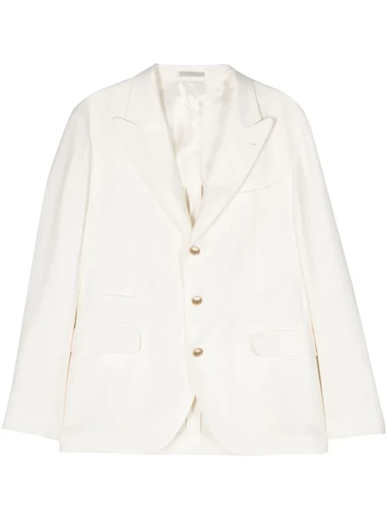 Однобортный блейзер из саржи Brunello Cucinelli neutrals