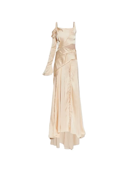 Женское платье Blumarine атласное асимметричное, бежевое
