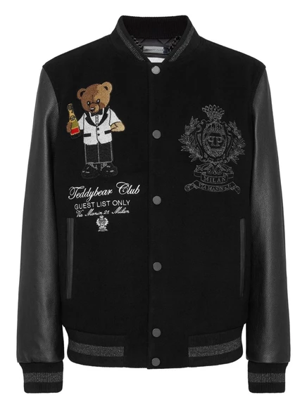 Куртка плюшевого мишки Philipp Plein Teddy, украшенная камнями black