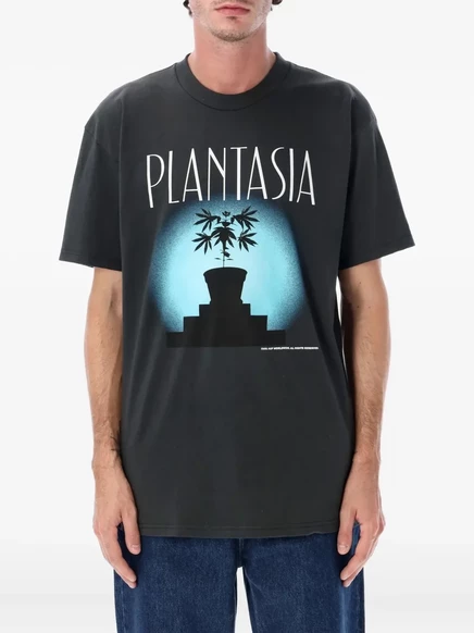 Мужская футболка HUF с принтом Plantasia, черная