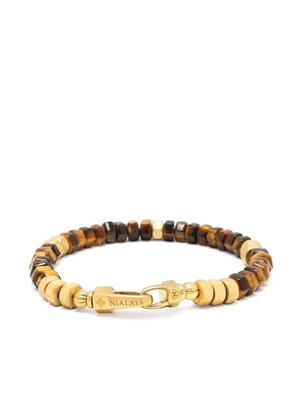 Мужской браслет Nialaya Jewelry с тигровым глазом, коричневый