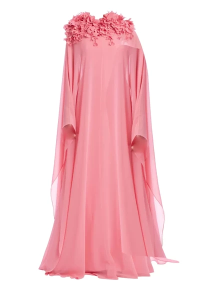 Платье-накидка с цветочным принтом от Badgley Mischka pink