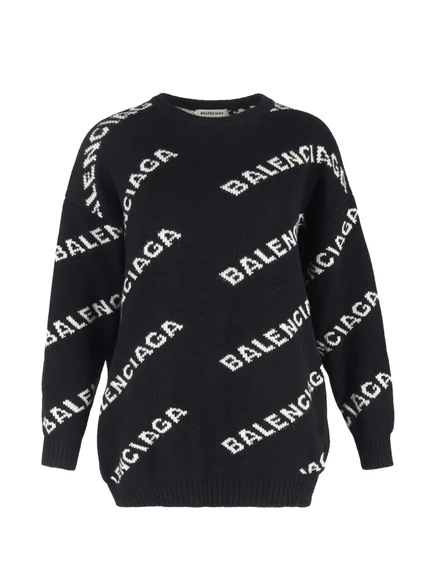 Женский свитер Balenciaga Pre-Owned с логотипом, черный
