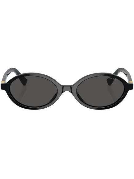 Солнцезащитные очки Miu Miu Eyewear овальные, черные