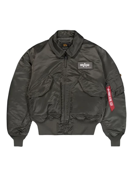Мужской бомбер Alpha Industries с логотипом, ребристый, серый