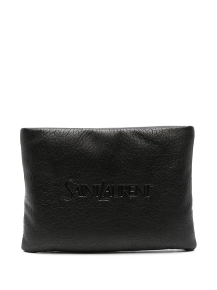 Клатч Saint Laurent Puffy Pouch большой, черный