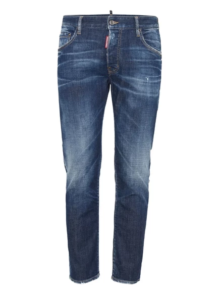 Мужские укороченные джинсы DSQUARED2 пятикарманные, синие
