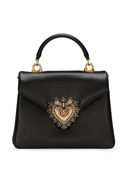 Женская сумка-тоут Dolce & Gabbana Devotion из кожи, черная
