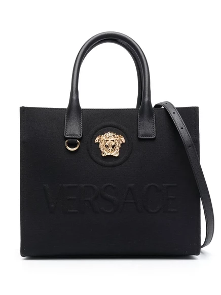 Маленькая холщовая сумка-тоут La Medusa от Versace black
