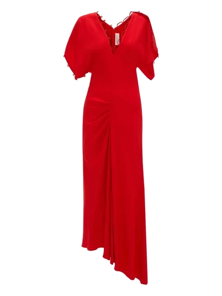Платье миди Victoria Beckham Rouleaux, красное