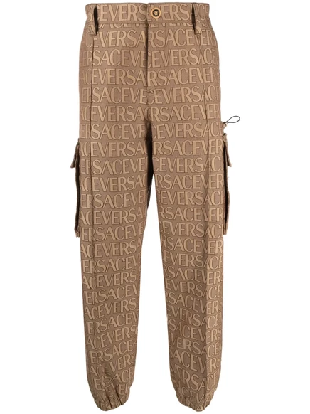 Мужские карго-брюки Versace Allover, коричневые