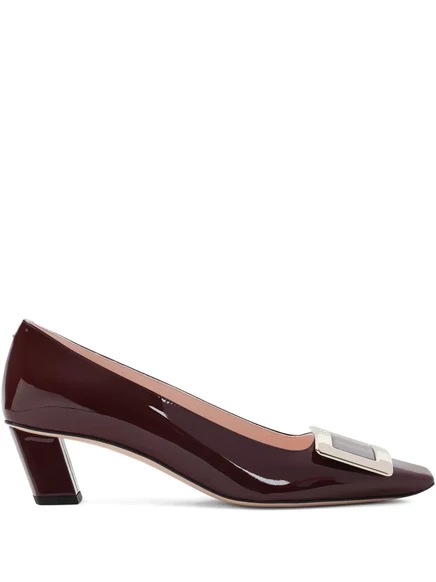 Туфли-лодочки на массивном каблуке Roger Vivier 45 мм, украшенные пряжкой Belle red