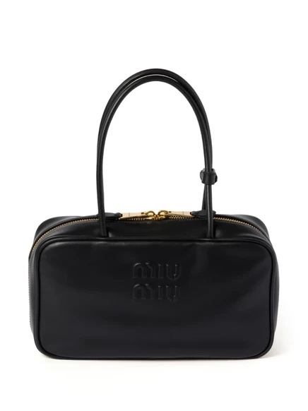 Кожаная сумка с верхней ручкой Miu Miu Beau black