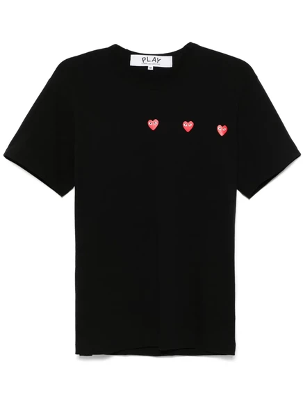 Унисекс футболка Comme des Garçons PLAY с сердцем, черная