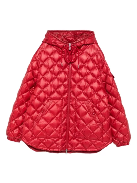 Стеганая пуховая куртка Moncler с капюшоном red