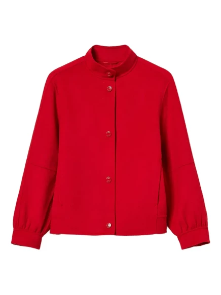 Куртка-бомбер TWINSET с высоким воротом и рукавами-баллончиками  red