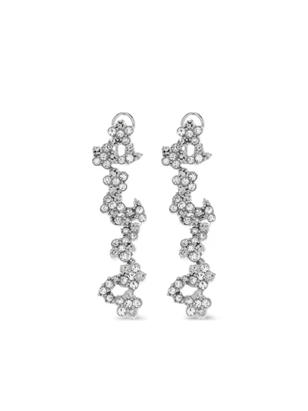 Женские серьги Jil Sander с кристаллами, серебристые