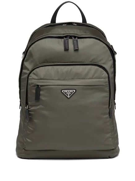 Рюкзак с треугольным логотипом из нейлона Prada Re-Nylon green