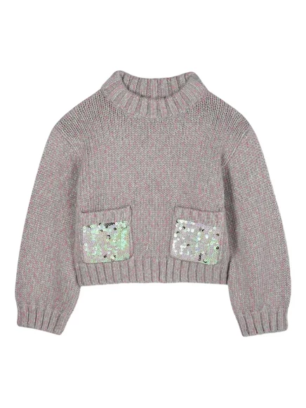 Джемпер для девочек Billieblush с пайетками, серый