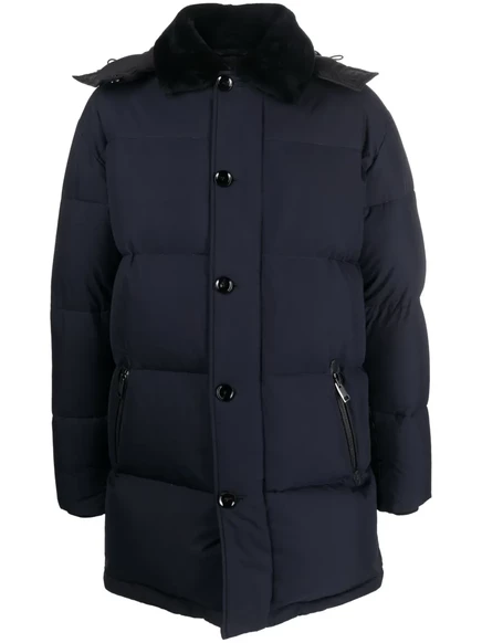 Мужское пуховое пальто Brioni, темно-синее