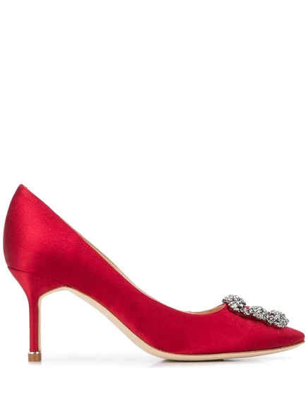 Женские туфли-лодочки Manolo Blahnik Hangisi 70 мм, красные