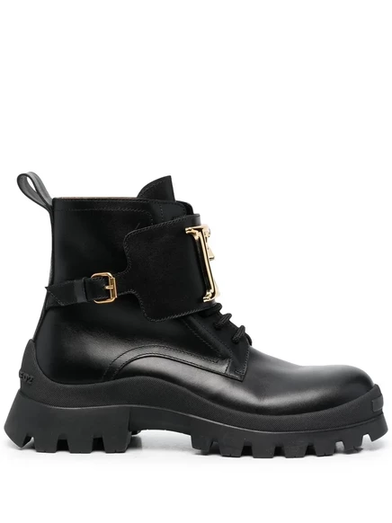 Ботильоны с логотипом DSQUARED2-бляшка black