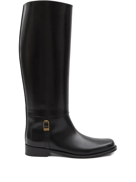 Сапоги из телячьей кожи с пряжками Saint Laurent Julia black