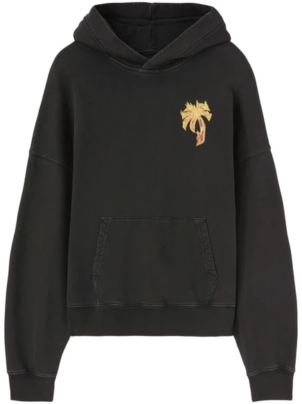 Мужское худи Palm Angels Burning Palm из хлопка, черная