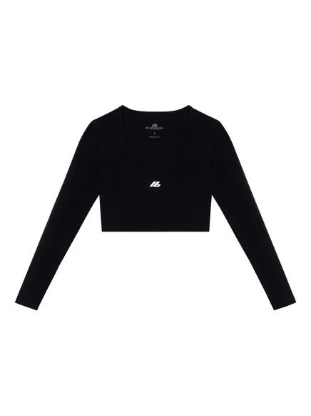 Женский кроп-топ Balenciaga с логотипом, черный