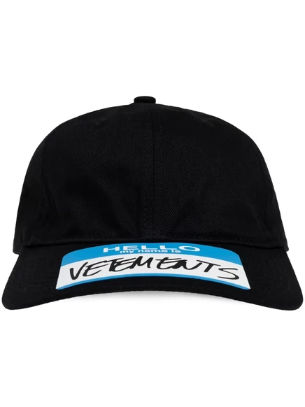 Унисекс кепка VETEMENTS с нашивкой логотипа, черная