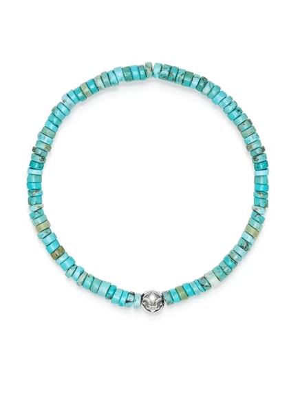 Мужской браслет Nialaya Jewelry из бирюзовых бусин, бирюзовый