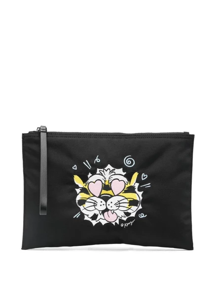 Мужской клатч Kenzo Tiger большой, черный