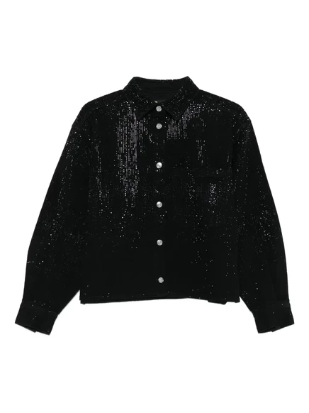 Женская рубашка Maje с пайетками, черная