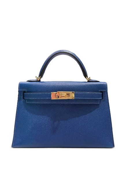 Женская сумка Hermès Mini Kelly Sellier 20 Madame, синяя