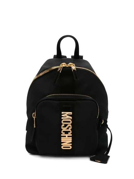 Женский рюкзак Moschino с фирменной пластиной, черный