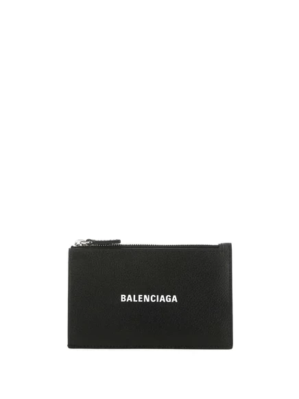 Мужской картхолдер Balenciaga из зернистой кожи, черный