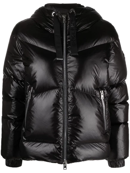 Женская пуховая куртка Woolrich с капюшоном, черная