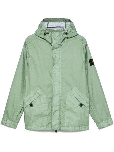 Мужская куртка Stone Island с жатой фактурой, зеленая