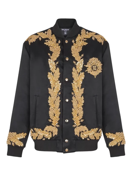 Мужской бомбер Balmain с вышивкой, черный