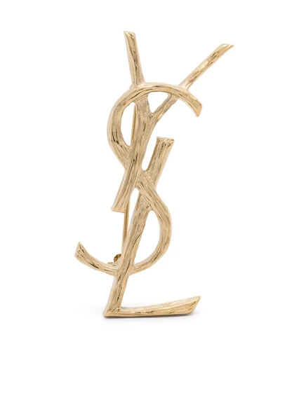 Женская брошь Saint Laurent Cassandre, золотистая