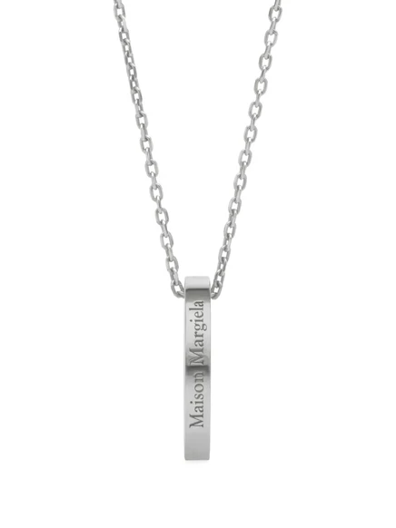 Колье Maison Margiela с логотипом и кольцом, серебристое