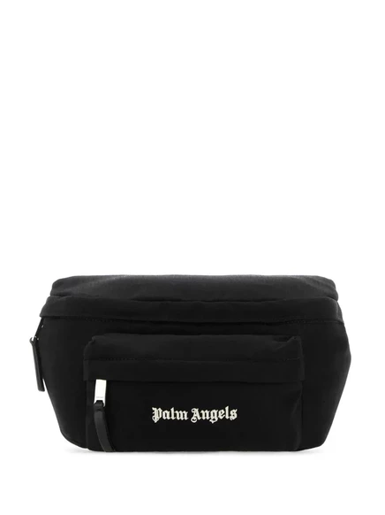 Мужская поясная сумка Palm Angels с вышитым логотипом, черная