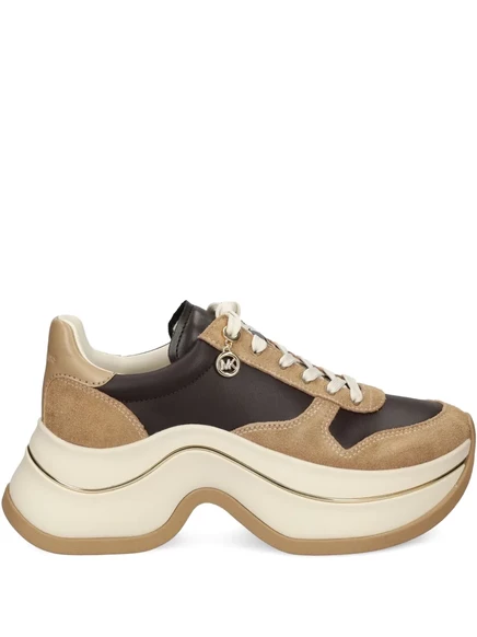 Кроссовки Michael Michael Kors из кожи и замши на платформе 293 husk multi