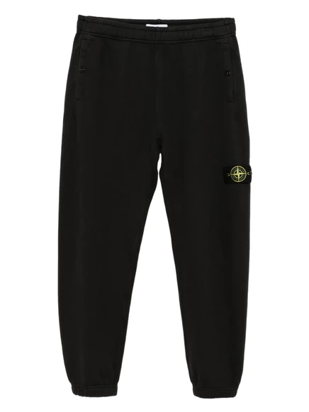 Мужские спортивные штаны Stone Island, хлопок, черные