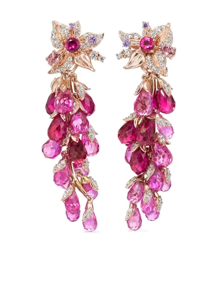 Серьги с разноцветными камнями Anabela Chan из розового золота 18 карат vermeil Coralbell pink