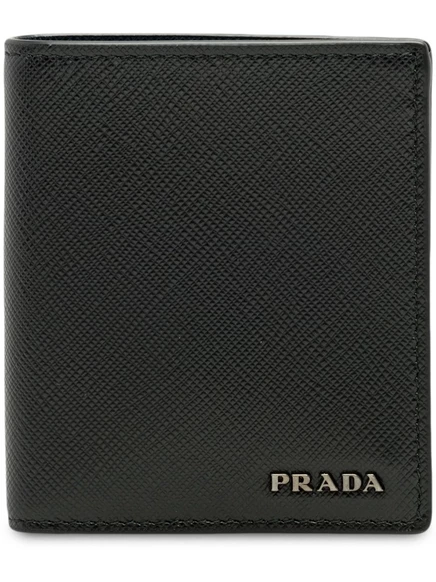 Мужское портмоне Prada Saffiano складное, черное