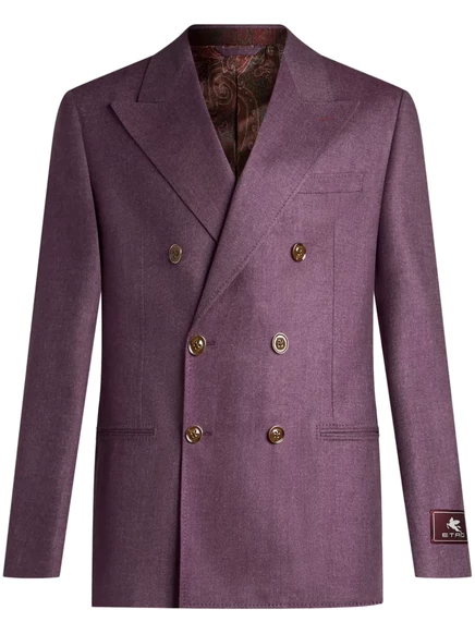 Двубортный кашемировый блейзер ETRO  purple