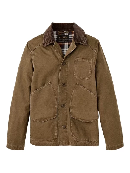 Мужская куртка Filson с вельветовым воротником, коричневая